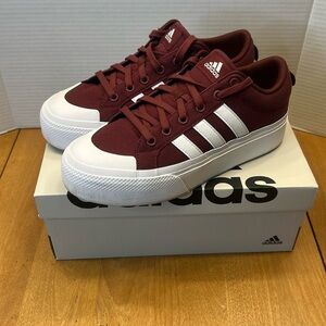 Adidas platform burgundy size 9 great